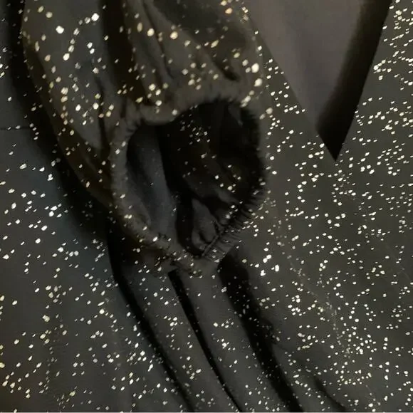 Lane Bryant | metallic print tunic long sleeve elastic waist cross front v neck - Picture 10 of 12